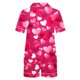 thumbnail image 5 of RKSTN Valentine's Day Gifts Women's Valentines Pajama Sets Plus Size Notch Collar Button Down Valentine Heart Print Short Sleeve T Shirt and Pjs Shorts 2PC Matching Set 2 Piece Summer Loungewear, 5 of 6