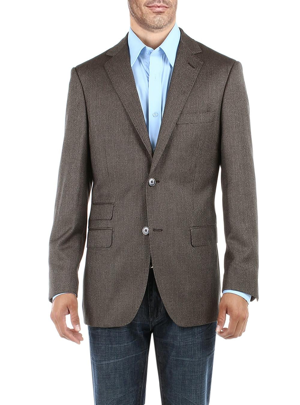 DTI BB Signature Men's Dress Suit Jacket Two Button Birdseye Modern Fit