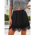 thumbnail image 3 of Argulvti Womens Lace Trim Mini Skirt Casual Stylish Mid Rise Satin Short Skirt, 3 of 8