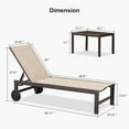 thumbnail image 3 of PURPLE LEAF Patio Outdoor Chaise Lounge Chair Set of 3, Aluminum Pool Lounge with Side Table，Adjustable Backrest and Wheels for Deck, Outside, Lawn, Garden，Light Tan, 3 of 10