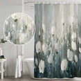 thumbnail image 4 of Modern Oil Painting Shower Curtain Set - Extra Long 72" x 96" Washable Bathtub Curtain with 12 Hooks, Spring Abstract White Floral Country Waterproof Fabric Stall Shower Curtains for Bathroom Décor, 4 of 6