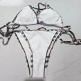 thumbnail image 3 of Bikini sexy de color sólido para mujer 2024, traje de baño ajustable con cordones, traje de baño de playa brasileño de verano, conjunto de bikini de triángulo con cuello halter, 3 of 5