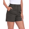 thumbnail image 4 of HDE Women's Twill Chino Shorts 5" Inseam Tailored High Waisted Stretch Short Charcoal Gray - L, 4 of 7