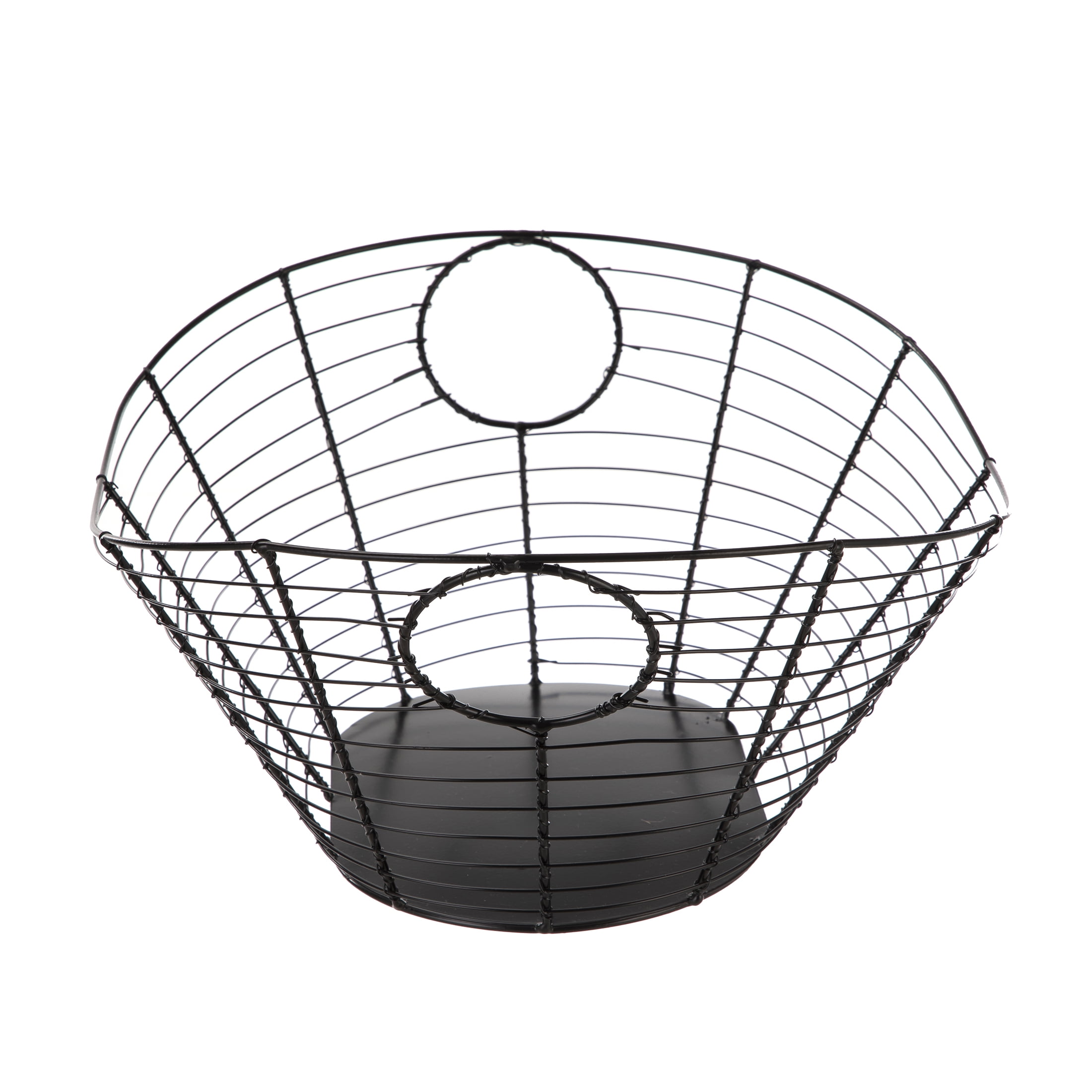 (3 pack) Homezone Black Handcrafted Wire Basket with Handles