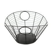 Homezone Black Handcrafted Wire Basket with Handles