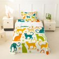 thumbnail image 2 of Manfei Mid Century Cat Twin Sheets, Spiral Swirl Bedding, Orange Teal, 3pcs, 1 Flat Sheet, 1 Fitted Sheet and 1 Pillowcase, 2 of 6