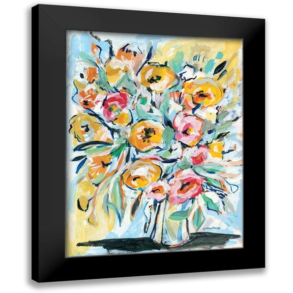 Mingo, Jessica 12x14 Black Modern Framed Museum Art Print Titled - Abstract Florals