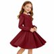 thumbnail image 5 of Vestidos de Manga Larga de las Niñas Tamaño 7-8 Elástico Twirly Patinador Vestido para el Recital Escolar, Manga Larga Vestido de Línea para las Mujeres, 5 of 7