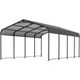 thumbnail image 4 of Aoxun 12x20 FT Metal Carport, Heavy Duty Carport Canopy with Galvanized Steel Roof & Frame, 12'W x 20'D x 8.8'H Metal Garage Building Car Ports Shed for Car, Boat, Pickup and Tractors, 4 of 7