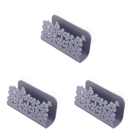 BEADCEST Sink Sponge Holder with Handles, Grey Drain Rack for Kitchen Organization and Easy Mobility