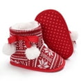 thumbnail image 3 of Newborn Baby Girls Christmas Knit Boots Soft Anti-Slip Sole Warm Winter Snow Booties Toddler Infant Prewalker Crib Shoes, 3 of 8