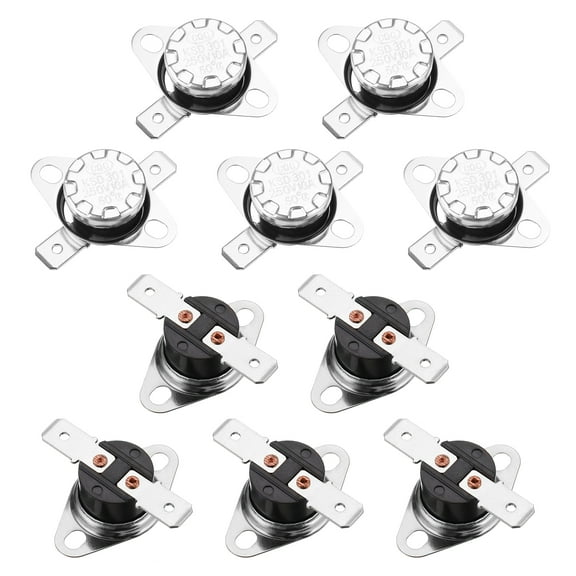 Temperature Control Switch Thermostat 50°C 10A N.O 6.3mm Pin 10 Pack,Bakelite Material