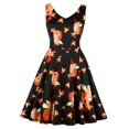 thumbnail image 1 of Vestido de Halloween para mujer Womens vintage fiesta de halloween calabaza de impresión sin mangas swing vestido delgado xl SG Magideal Vestido de Halloween para mujer, 1 of 7