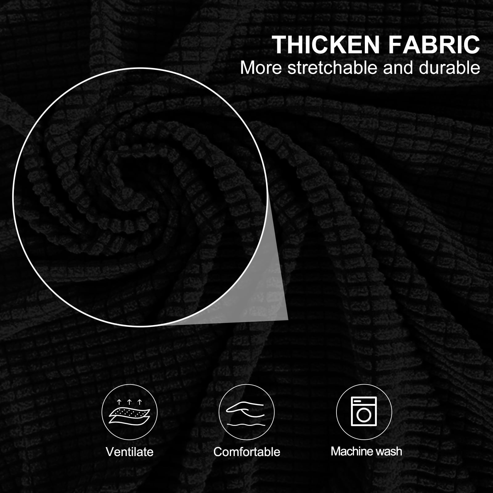 Luxshare Home Stretch Oversized Sofa Slipcovers Couch Cover for 3 Cushion Furniture Protector Pet Washable Non Slip cover(XL Sofa/Black)