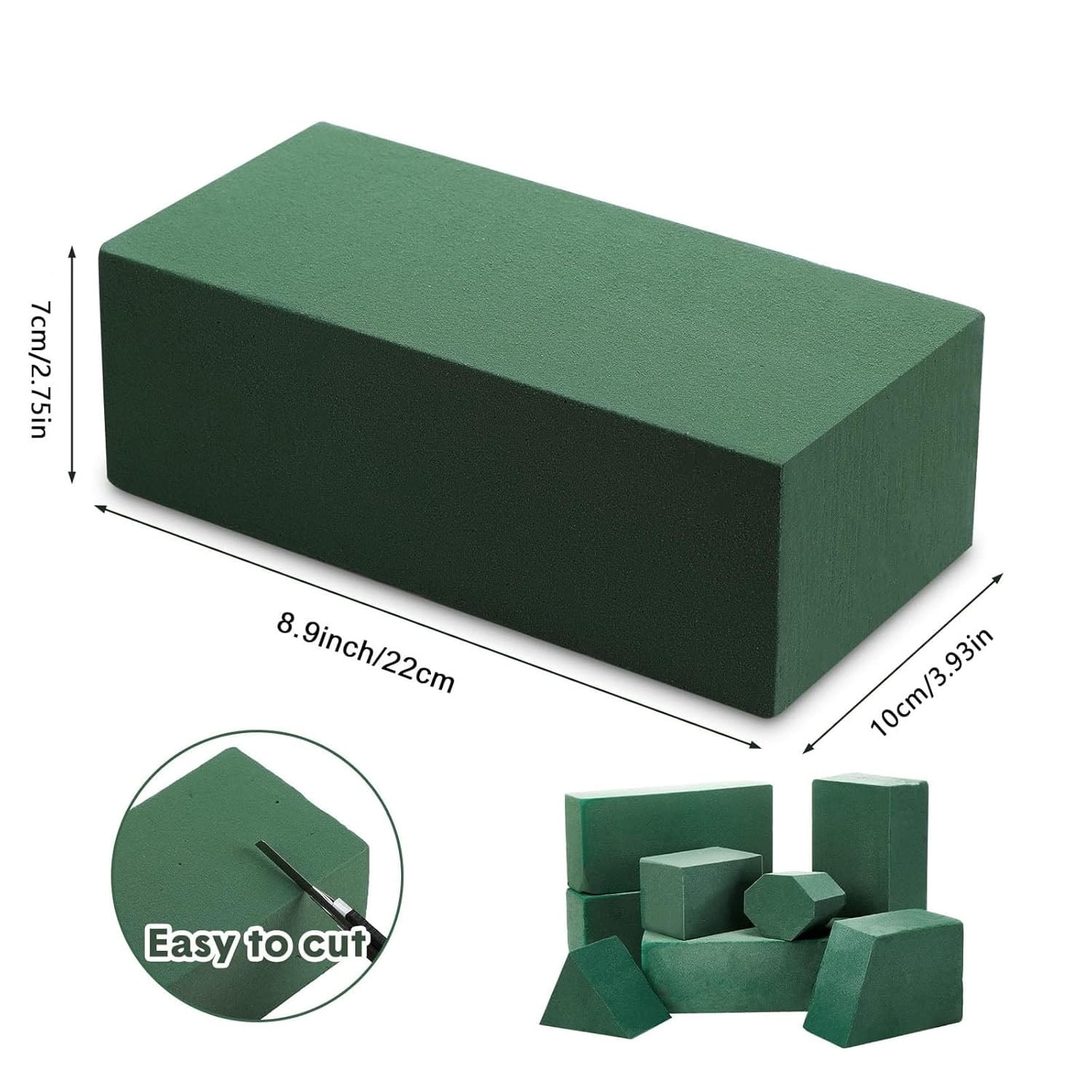 OFEFE 4 Pcs Wet Dry Flower Foam Blocks Florist Supplies,Vase Floral Foam Blocks,Artificial and Fresh Flower Arrangement Lightweight Absorbent,Green