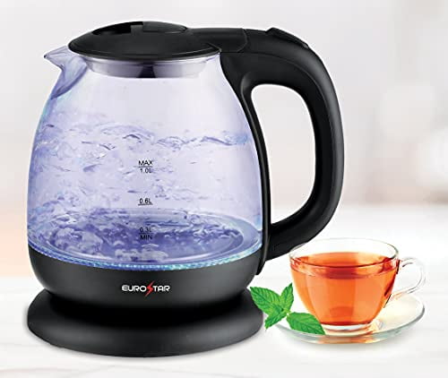EUROSTAR EKG100BK 1.0L Glass Electric Kettle, Black