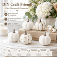 thumbnail image 4 of Mini Artificial Pumpkins 5 Pack, White Foam Pumpkins, Small Fall Table Decorations for Thanksgiving Halloween Mantel Tray Bowl Home Decor, 1.5*1.5in, 4 of 7