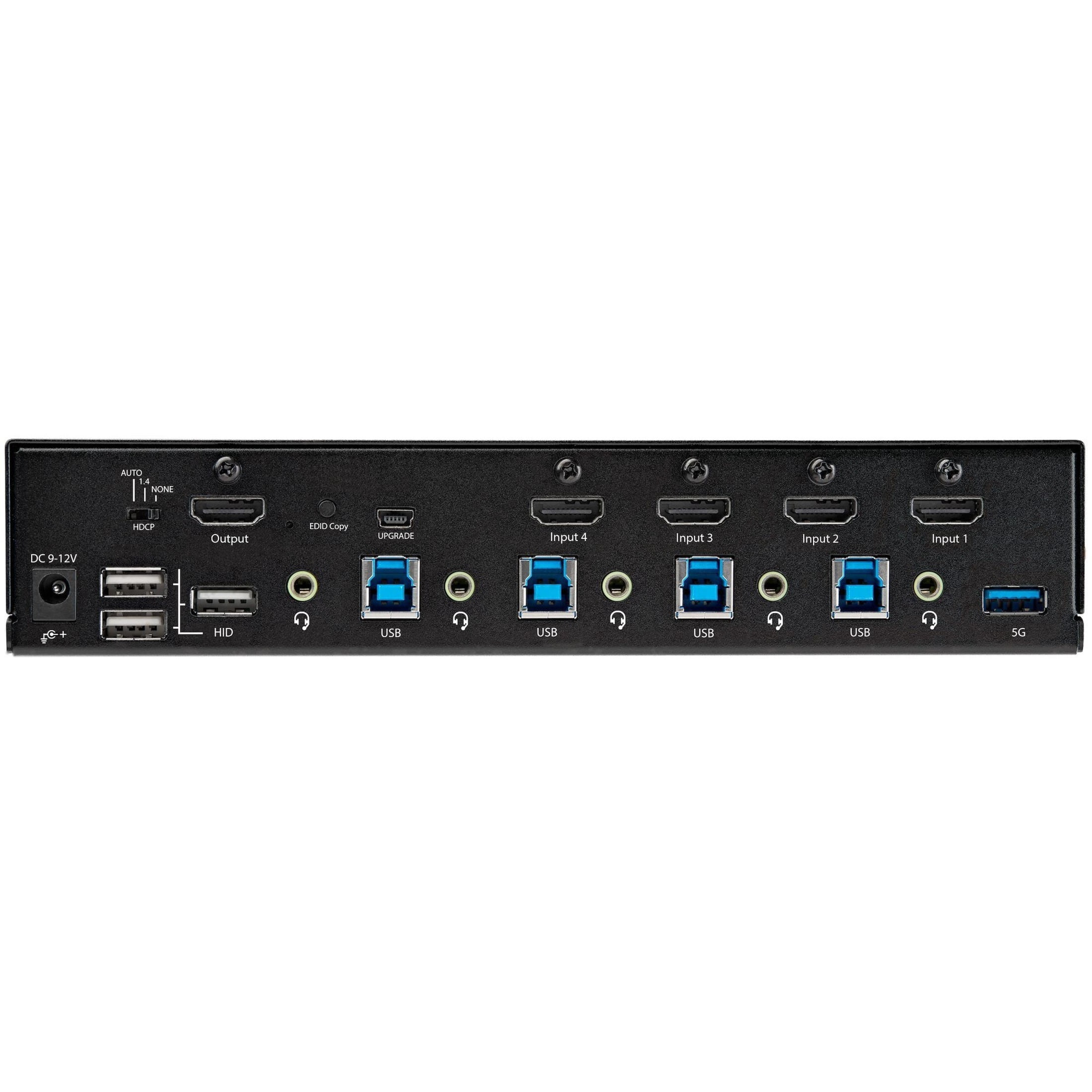StarTech 4 Port HDMI KVM Switch 4K 60Hz UHD HDR HDMI 2.0 Single Monitor 2 Port USB 3.0 Hub 4x USB HID Audio Hotkey Switching TAA SV431HU34K6