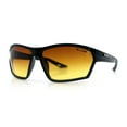 thumbnail image 5 of Xloop Mens HD+ Night Driving Amber Lens Wrap Around Sport Plastic Sunglasses Shiny Black, 5 of 7