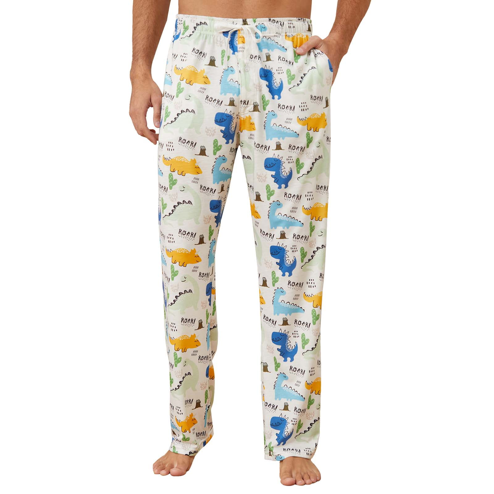 Vulcanodon Mens Lightweight Pajama Pants, Sleep Pajama Pants for Men