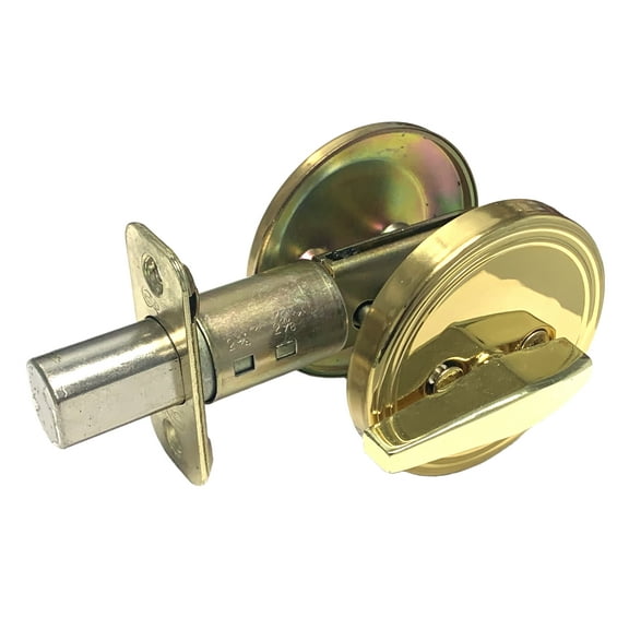 Cal-Royal ID-801 US3 Polished Brass One-Side Deadbolt with Blank Plate