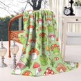 thumbnail image 2 of Red Mushroom Frog Green Pattern Blanket,Comfortable Soft Flannel Throw Blanket,All Season,Warm Lightweight Blankets for Sofa Bed Couch Living Room Chair,60"x80", 2 of 4
