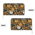 thumbnail image 4 of Leather Wallet 8 X 4.3 In Comfortable Light Waterproof And Durable Zipper Design Easy To Carry Groovy Flowers (17), 4 of 8