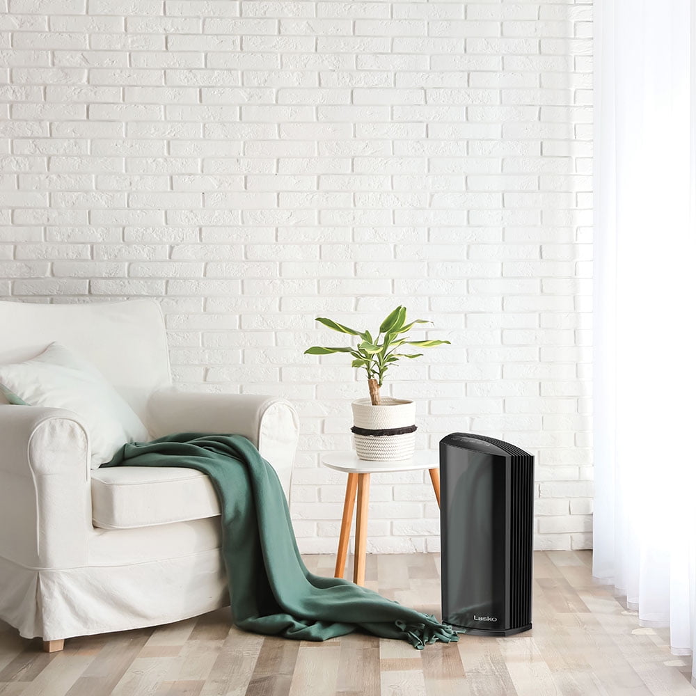 Lasko 4 Speed Tower Air Purifier with HEPA Filter and DreamMode, Black, LP450
