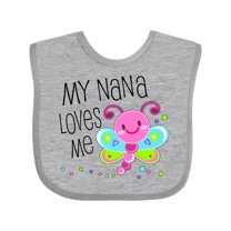 Inktastic My Nana Loves Me Cute Dragonfly Boys or Girls Baby Bib