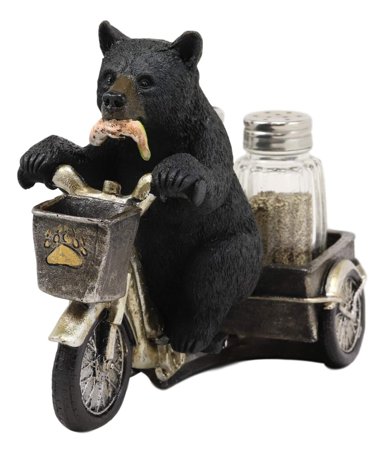 Bear on a Tricycle Salt and Pepper Shaker Holder 
