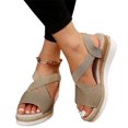 thumbnail image 1 of Sandalias Plataforma Elegantes Gruesas Informales Cómodas Tacón Cuña Antideslizantes Transpirables para Fiestas Y, 1 of 8