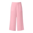 thumbnail image 4 of FRSASU Wide Leg Pants Woman High Waisted Trendy Cropped Barrel Pull On Baggy Elastic Waist Loose Fit Pants with Pockets Pink, 4 of 9