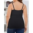 thumbnail image 6 of Charmo Plus Size Tank Tops for Womens Adjustable Strap Cotton Undershirt with Shelf Bra Casual Loose Camisole 1X-5X, 6 of 9