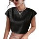thumbnail image 1 of Camiseta de manga corta informal de verano con cuello redondo y estampado de leopardo para mujer, 1 of 6