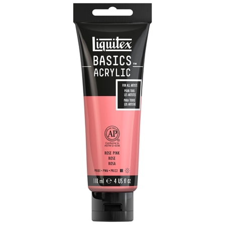 Liquitex BASICS Acrylic Color, 4 oz. Tube, Rose Pink