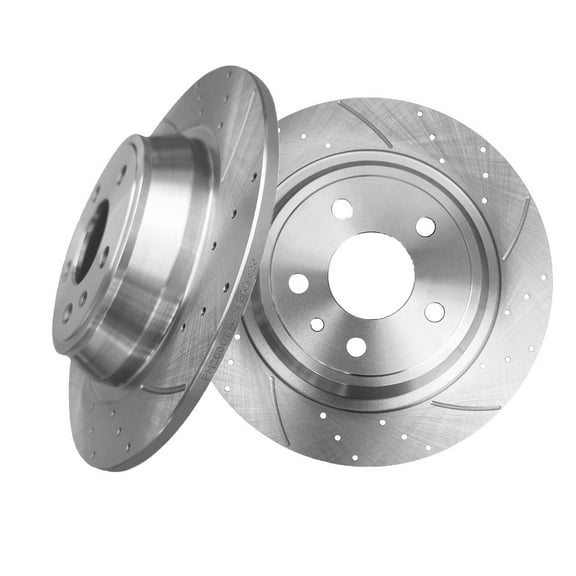 Rear Drilled Slotted Brake Disc Rotors For 2013-2020 Ford Fusion