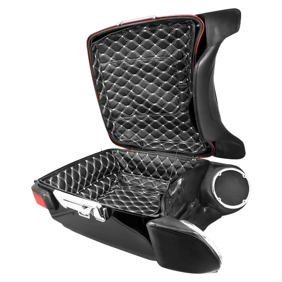 King Tour Pack Inserts Liner White Stitching Fit For Harley Touring Glide 14-up