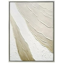 Metallic Waves Textured Hand Painted Framed Canvas Wall Art