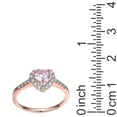 thumbnail image 5 of Forever Facets Lab Grown Diamond and Created Pink Sapphire Heart Sterling Silver Ring, Adult Female, 5 of 7