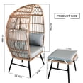 thumbnail image 3 of Modern European Design, Double Occupancy - 400 Lbs Capacity, Non-fading Cushion Fabric - Outdoor Patio Relax - Durable All-weather Wicker, 3 of 7