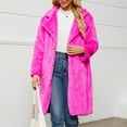 thumbnail image 4 of Women's Fuzzy Coat Teddy Open Front Cardigan Elegant Lapel Collar Long Sleeve Jacket Winter Warm Loose Long Outwear, 4 of 4