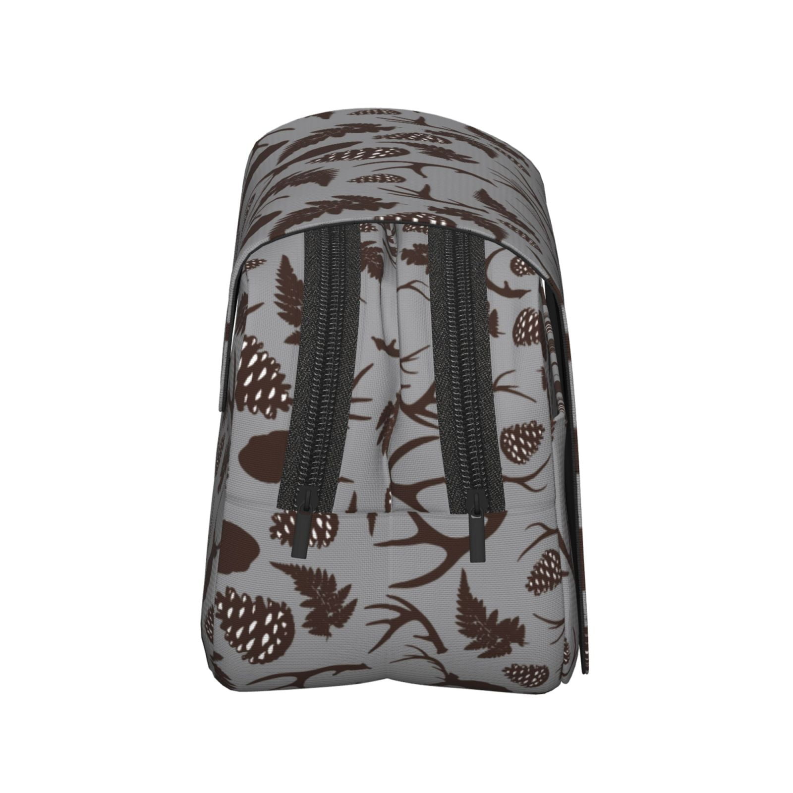 Rateoe Brown Moose with Pinecones Pattern Double Clamshell Pen Case, Storage Organizer with Two Zipper Compartments– Holds Up to 50 Pencils & Pens