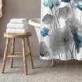 thumbnail image 3 of Creative Products Gray Blue Painted Flowers 71x74 Shower Curtain, 3 of 7