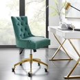 thumbnail image 3 of Regent Tufted Performance Velvet Office Chair Gold Teal, 3 of 10