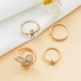 thumbnail image 6 of Geometric Gold Plated Knuckle Rings Set for Women - Fashion Alloy Statement Ring Set - European American Style, 6 of 6
