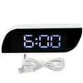 thumbnail image 1 of Reloj digital LED con conversión de 12/24 horas y brillo ajustable, despertador de cabecera GHY-0801 blanco, 1 of 14