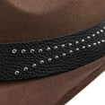 thumbnail image 6 of Classic Western Cowboy Hat Cowgirl Hat Unisex Men's & Women's Wide Brim Fedora Hat Classic Vintage Bowler Hat for Adults, 6 of 7