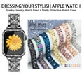 thumbnail image 6 of Antank Watch Strap for Apple Watch Series 4 5 6 SESE Women Bling Bracelet Metal Wrist Band with Protective Case Compatible with Apple Watch Band 44 mm, 6 of 10