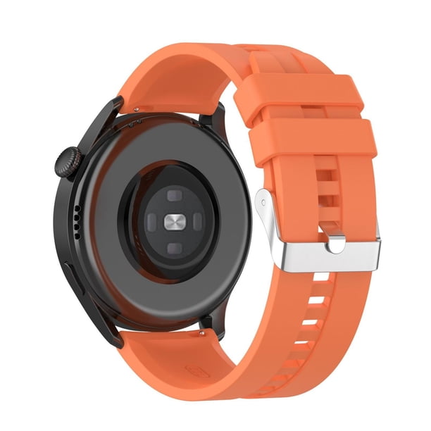Correa de reloj de silicona con hebilla plateada universal de 20 mm, diseño compatible, elegante y