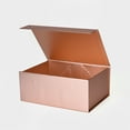 thumbnail image 6 of 9.25"X6.7"X3.93" Geoto A5 Deep Size Gift Wrapping Box, Magnetic Closure Collapsible White Black Magnet Gift Packaging Box(Rose Gold with Ribbon), 6 of 6